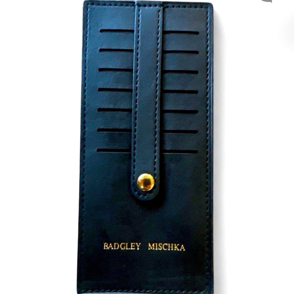 Badgley Mischka Black Card Organizer with Gold Accent